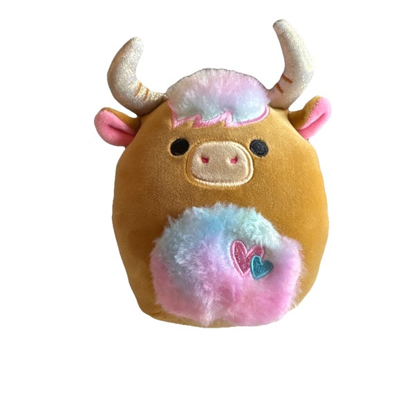NWOT Squishmallows Candela the Highland Cow 5" - Pink &‎ Blue - Picture 1 of 7